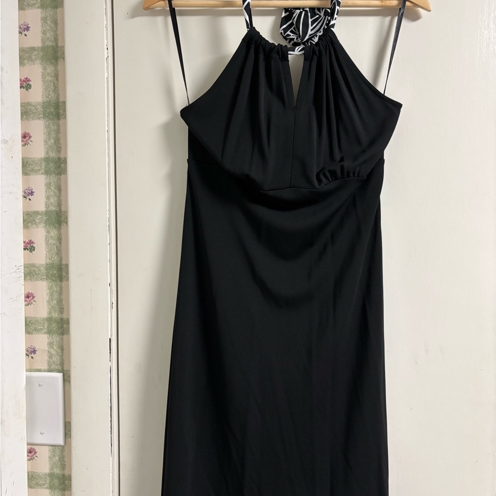 LOFT Black Backless Halter Dress